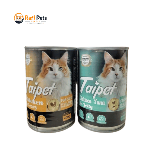 Taipet Can Cat Food Chicken and Tuna in Jelly For Both Adults & Kittens From 2months 400g"
