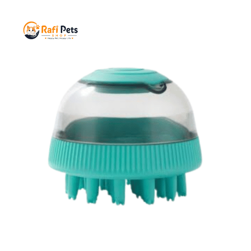 Dog Bath Brush for Dogs and Cats Multifunctional Silicone Bath Massage Brush with Shampoo Storage Soft Long Short Hair Dog Cat Shower with 2 Brush Heads