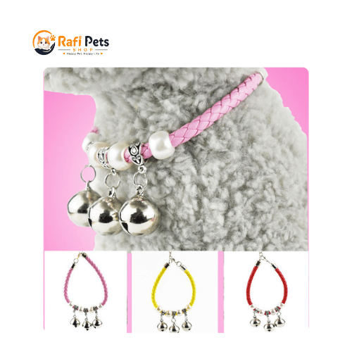 Stylish Triple Bell Adjustable Pet Collar with Removable Bell Pendant for Cats