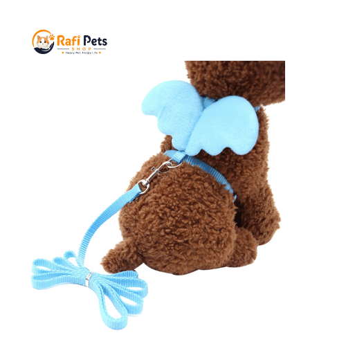 TINGHAO Cute Solid Color Mini Wings Design Leashes Nylon Harness Chest Strap Dog Cat Lead Drop