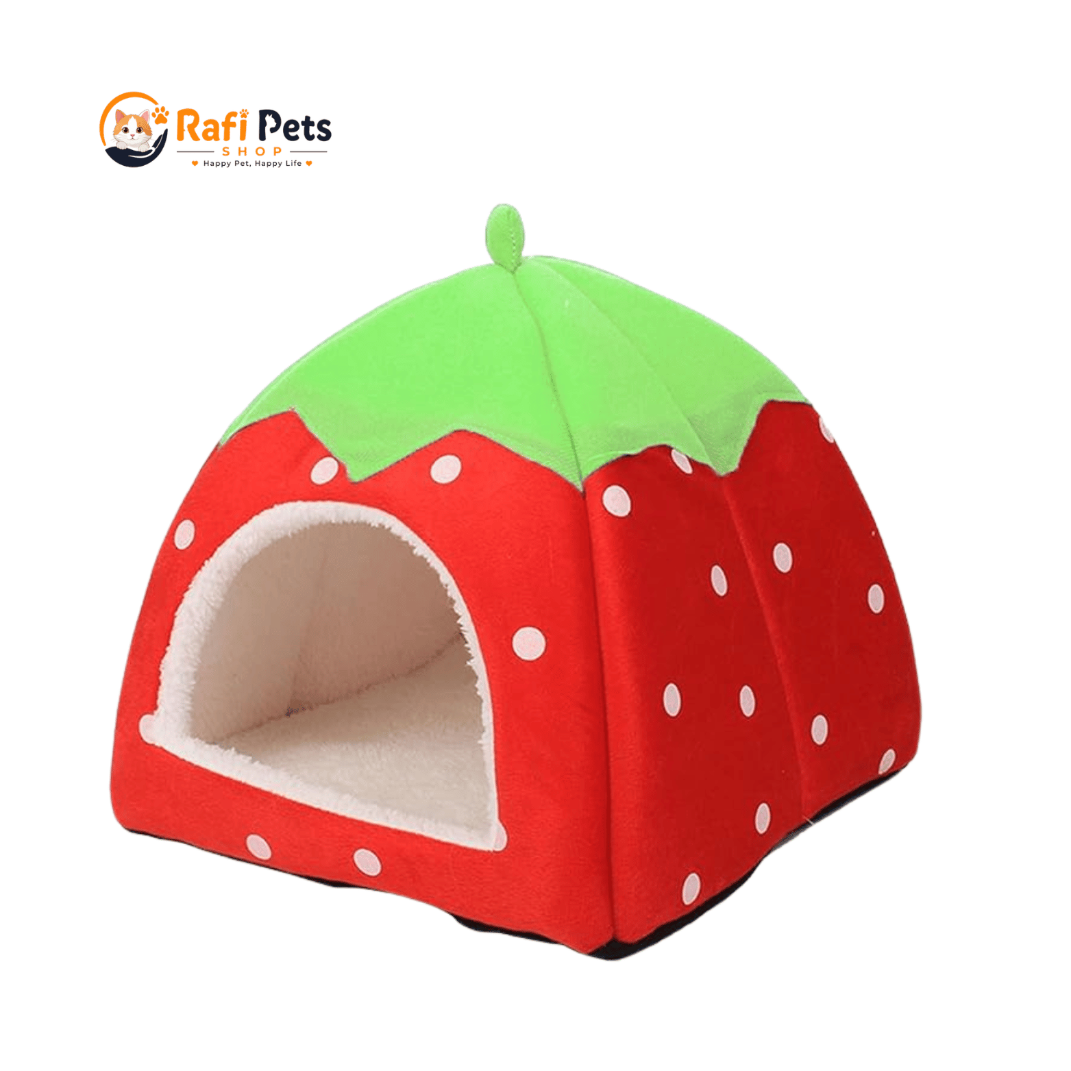 Cat House/ Cat Nest Comfortable, Foldable and easy to store (Strawberry Shape)/Red