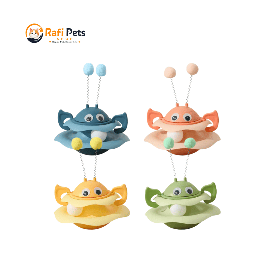 Bee Tumbler Cat Toy – Interactive Spinning Play Disk – Durable PP Plastic – Fun for Kittens & Cats